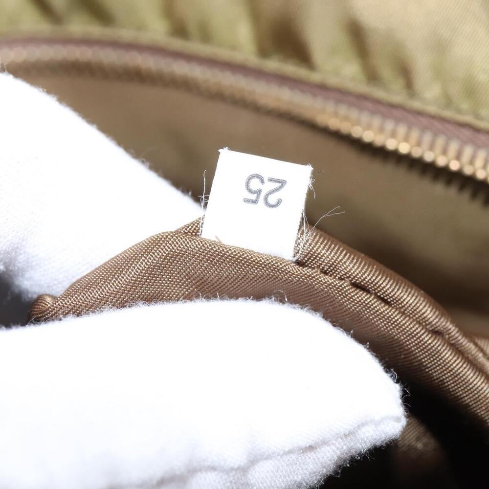 PRADA Tote Bag Nylon Khaki Gold Auth gh915 - Picture 12 of 16
